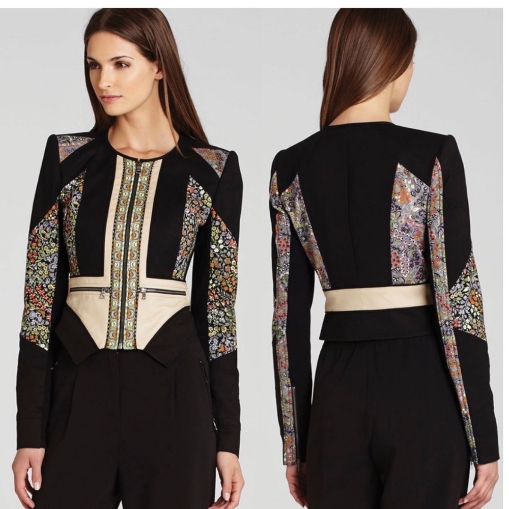 BCBGMAXAZRIA Floral Patchwork Jacket Blazer Mediu… - image 3